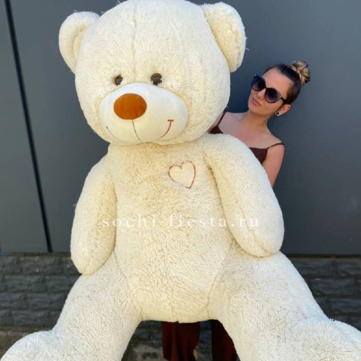 Белый плюшевый мишка большой в Омске