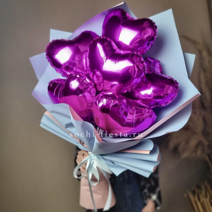 Букет из шаров сердец  в Омске