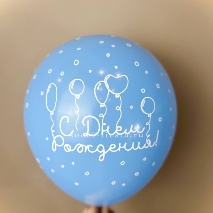 Гелиевый латексный шар С днем рождения! матовый в Омске