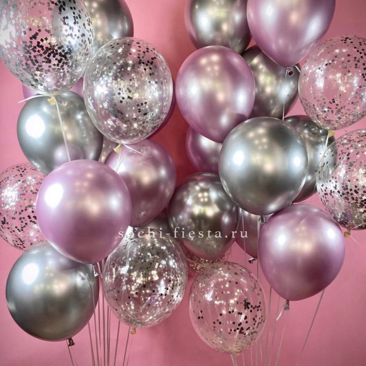Фонтан шаров "Сильвер пинк" в Омске