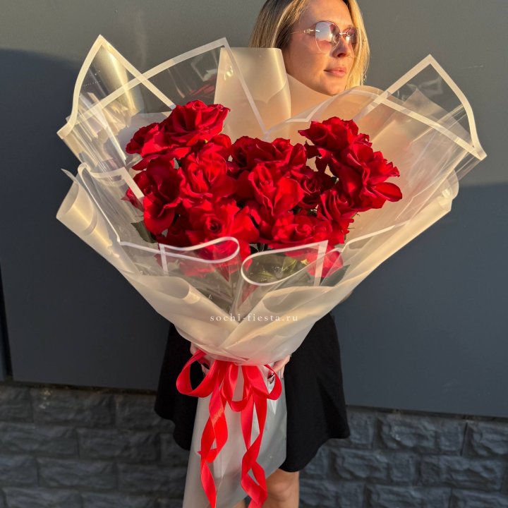  Букет  высоких роз 15 шт в Омске