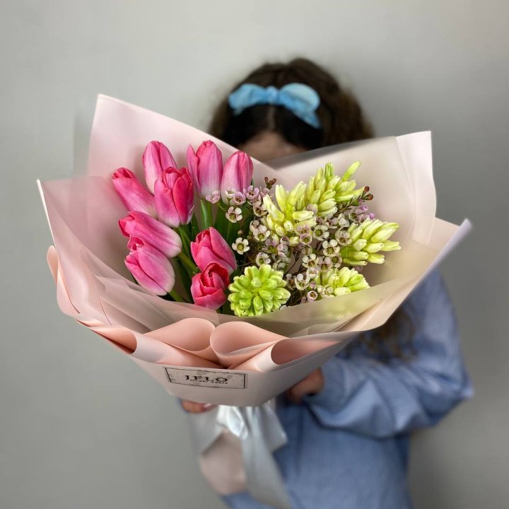  Дуо тюльпаны и гиацинты в Омске