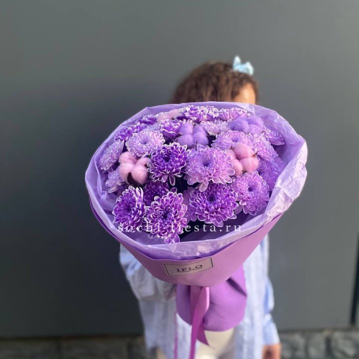 Хризантемы с хлопком в Омске