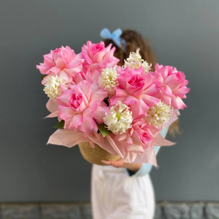 Дуо розы и гиацинты в Омске