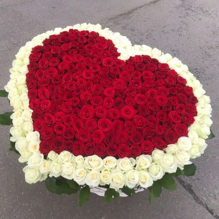 333 розы в корзине в Омске