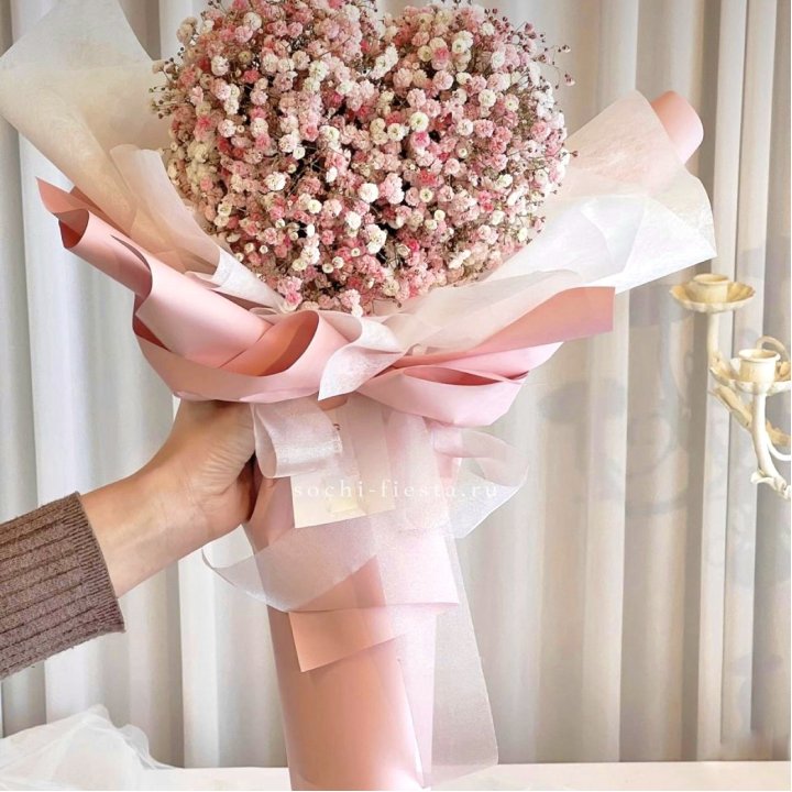 Сердце из гипсофилы  в Омске