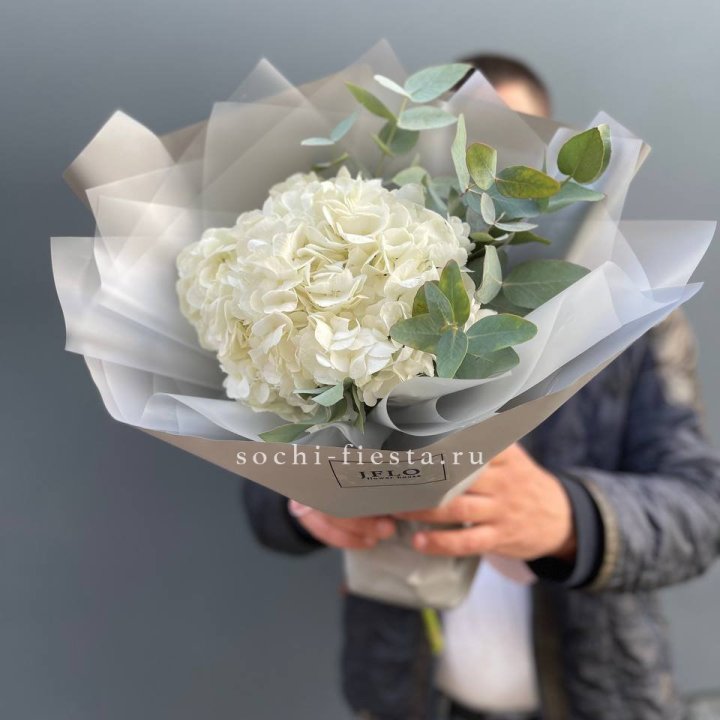  Букет  из белой гортензии в Омске