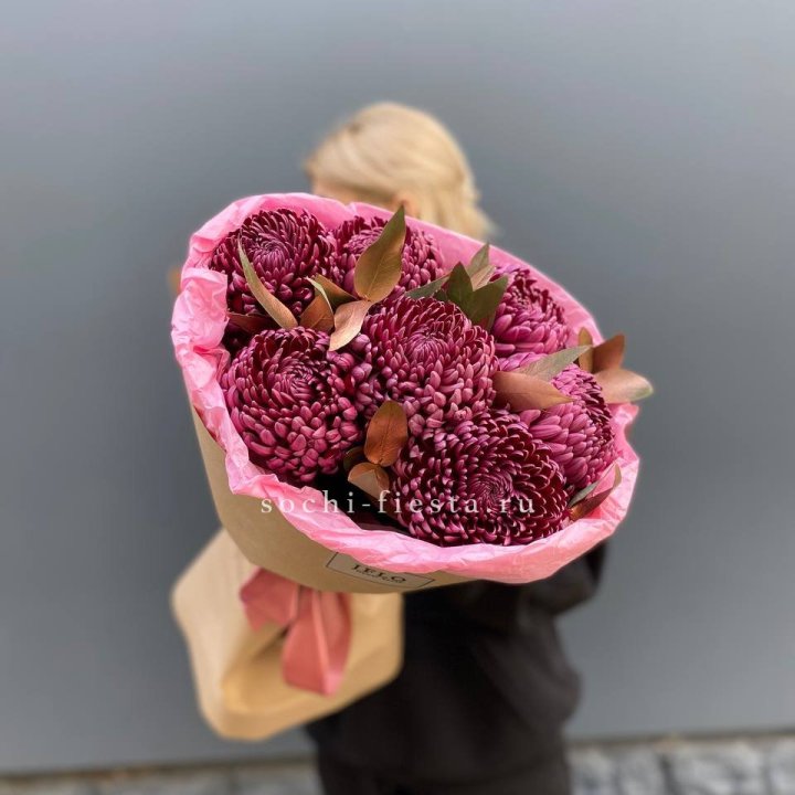 7 Хризантем Бигуди в золоте в Омске