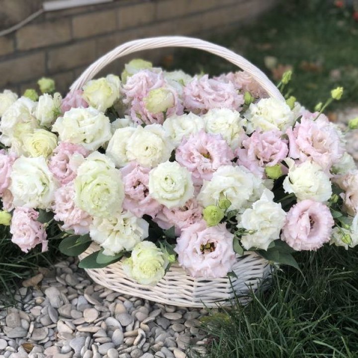 Корзина с эустомой в Омске