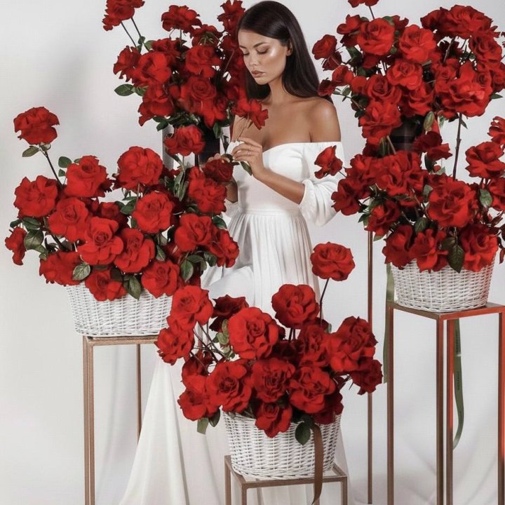 Сет из красных французских роз в Омске