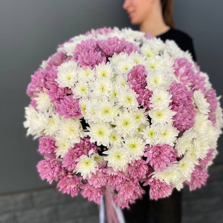  Букет 25 хризантем микс в Омске