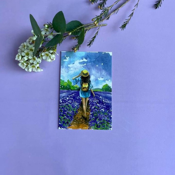 Открытка к букету "Цветочная дорога" в Омске