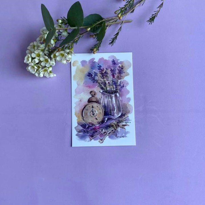 Открытка к букету "Часы" в Омске