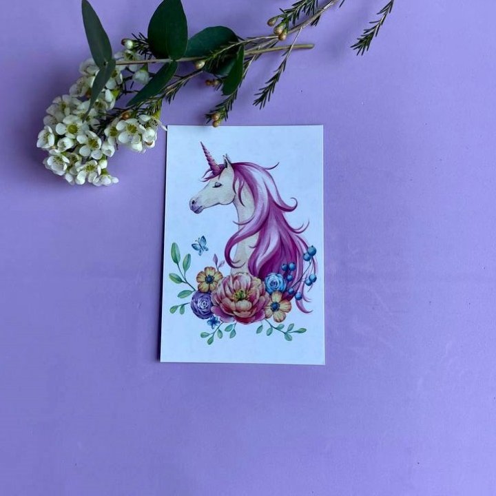 Открытка к букету "Единорог" в Омске