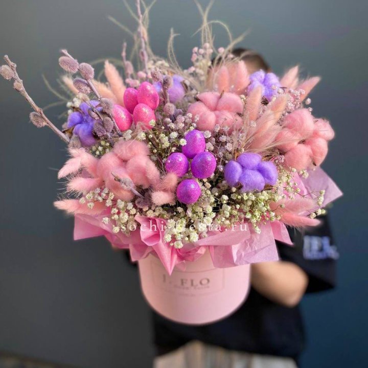 Сухоцветы в коробке  в Омске