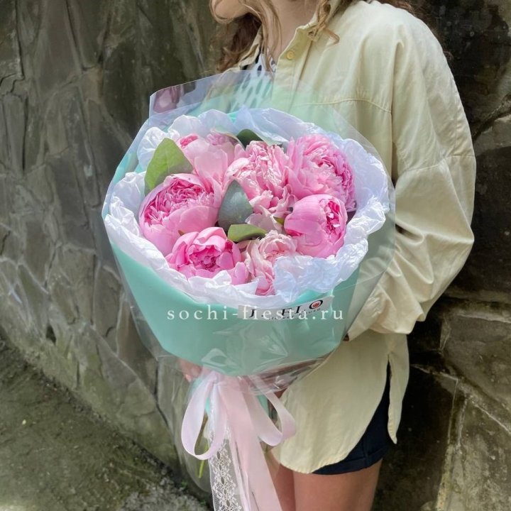 7 зефирных пионов в фоамиране в Омске