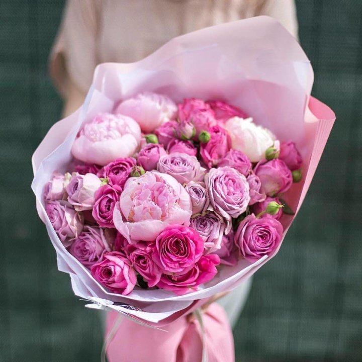 Букет с пионами "Леси" в Омске