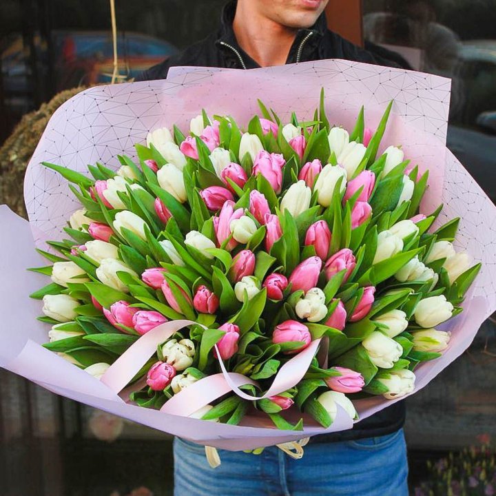 101 тюльпан микс в Омске