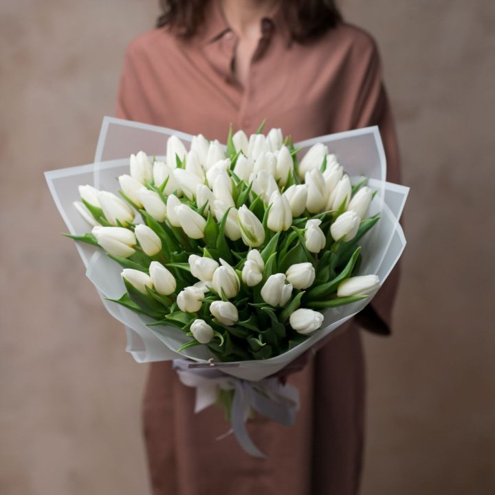 51 белый тюльпан в Омске