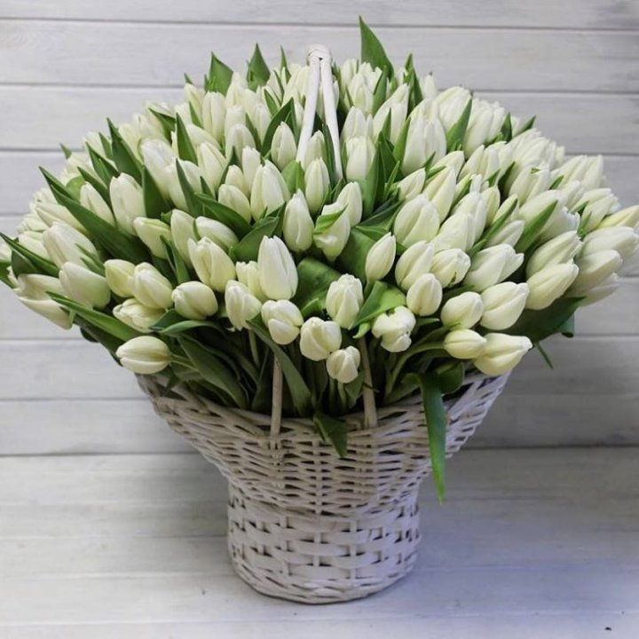Корзина из 151 тюльпана в Омске